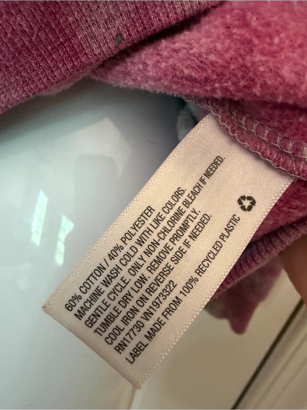 🩷 3/$18 Pink Gray Tie Dye Fleece Crewneck Sweatshirt Oversized Small - Picture 2 of 7